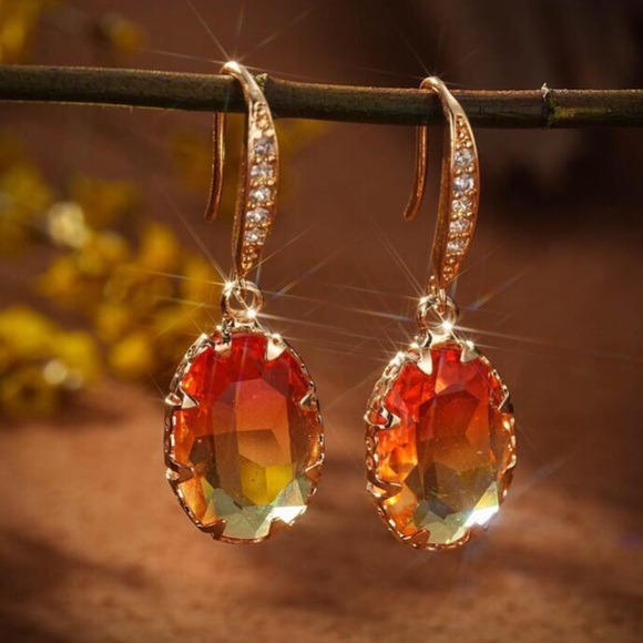 Elegant Gold and Yellow Earrings